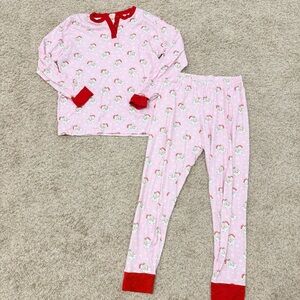 Women’s Smockingbird Santa Claus Print Christmas Pajama Set Size Large